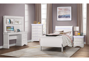 Charlie White Twin Bed