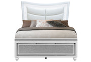 COLLETE WHITE FULL BED HEADBOARD AND FOOTBOARD