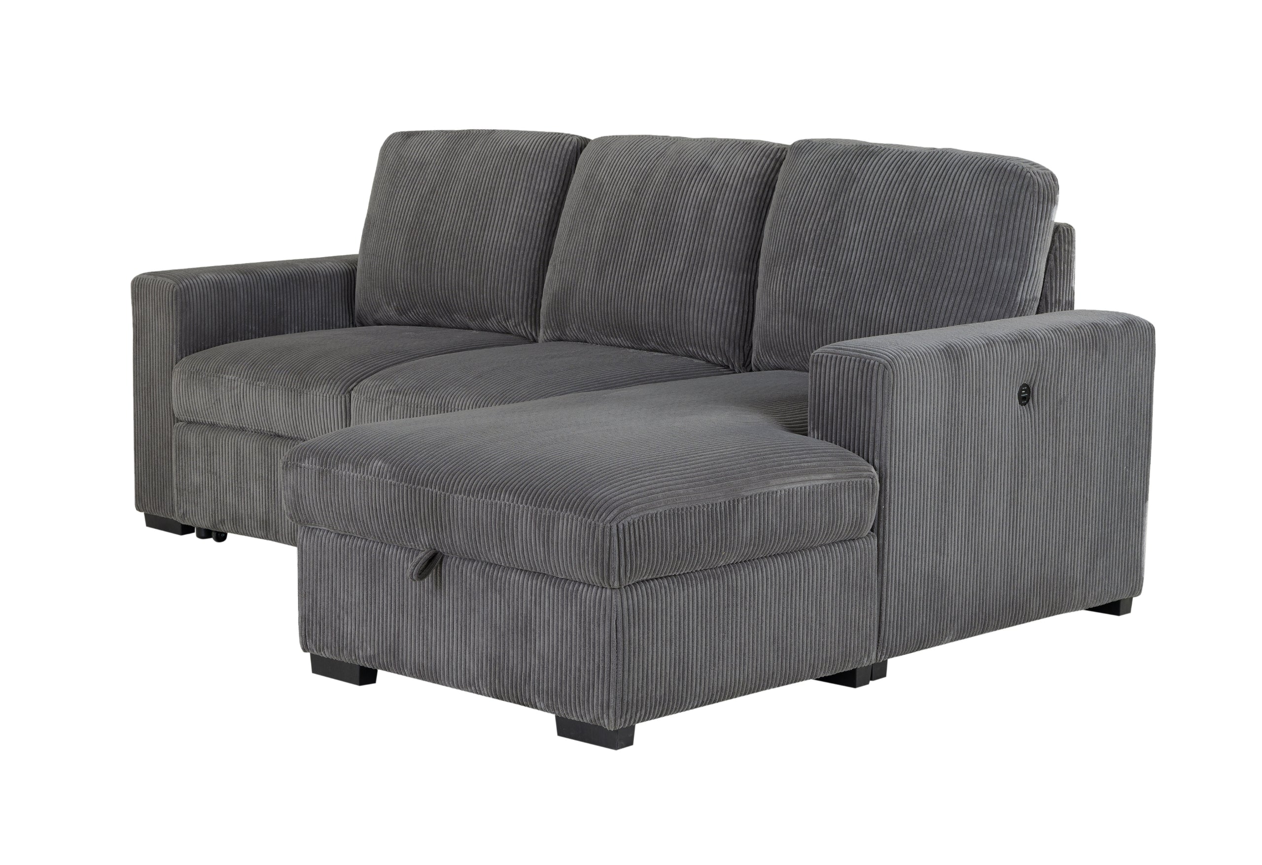 U2660 GREY L SECTIONAL WITHOUT PULLOUT