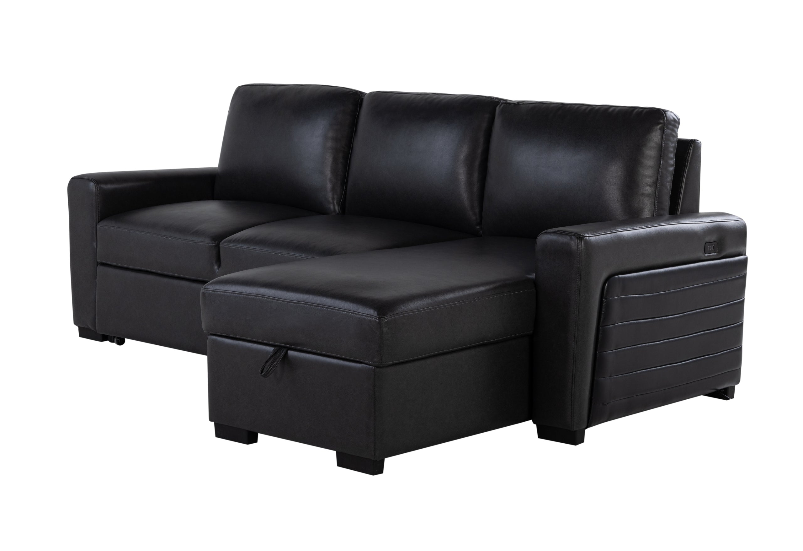 U1830 BLANCHE CHARCOAL/BLACK REV CHAISE WITH USB