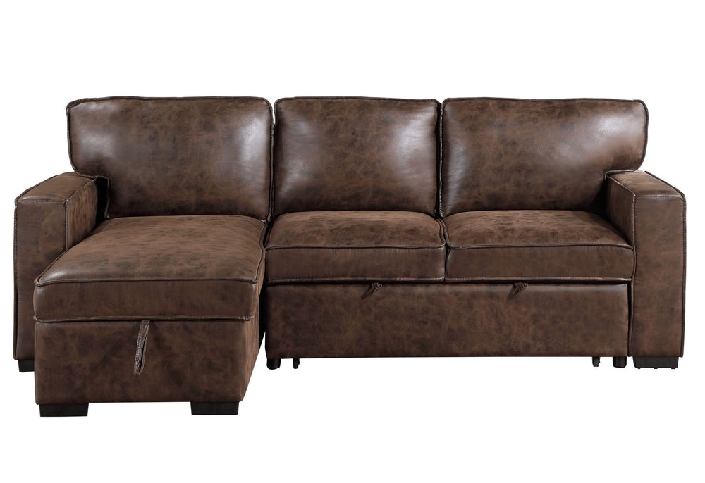 U0203 COFFEE REVERSIBLE SOFA BED WITH USB