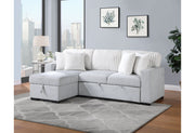 U0204 LIGHT GREY/WHITE REVERSIBLE CHAISE WITH STORAGE