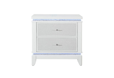 ALINA WHITE NIGHTSTAND WITH LED AND USB