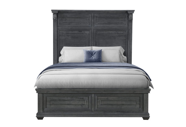 CAMA QUEEN TATUM GRIS SIN ALMACENAMIENTO