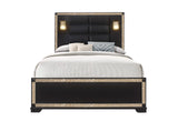 CAMA QUEEN BLAKE BLACK CON LÁMPARAS