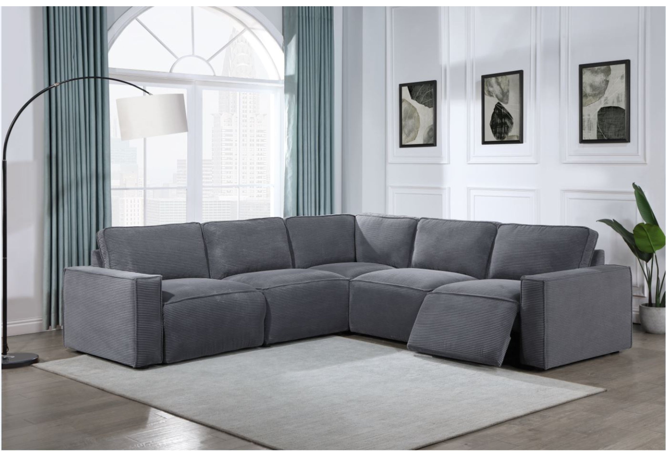 U8177 CHARCOAL RIGHT SIDE FACING POWER RECLINER