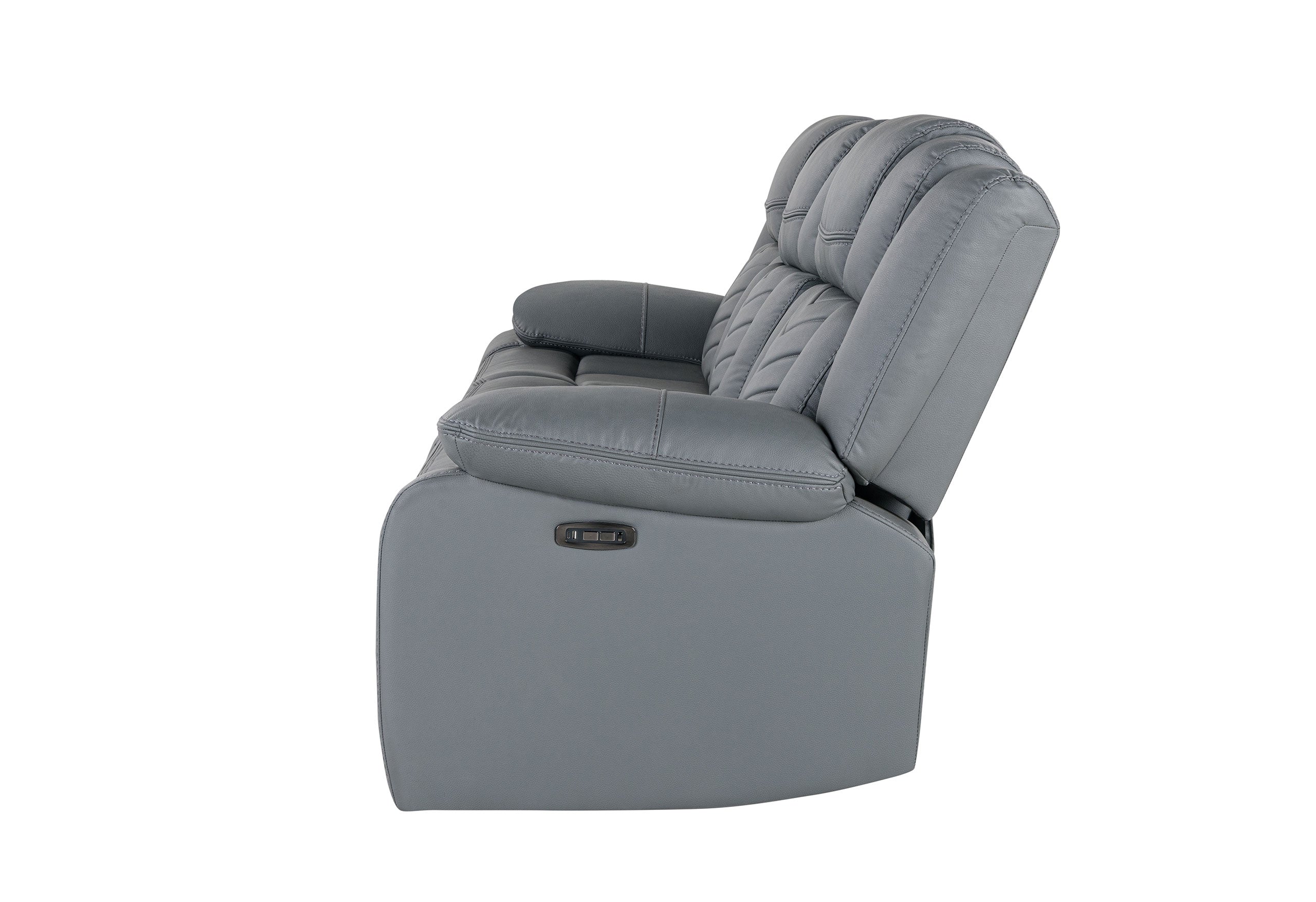 U7068 GREY 10 POWER RECLINING SOFA/POWER CONSOLE RECLINING LOVESEAT/POWER RECLINER W/LED