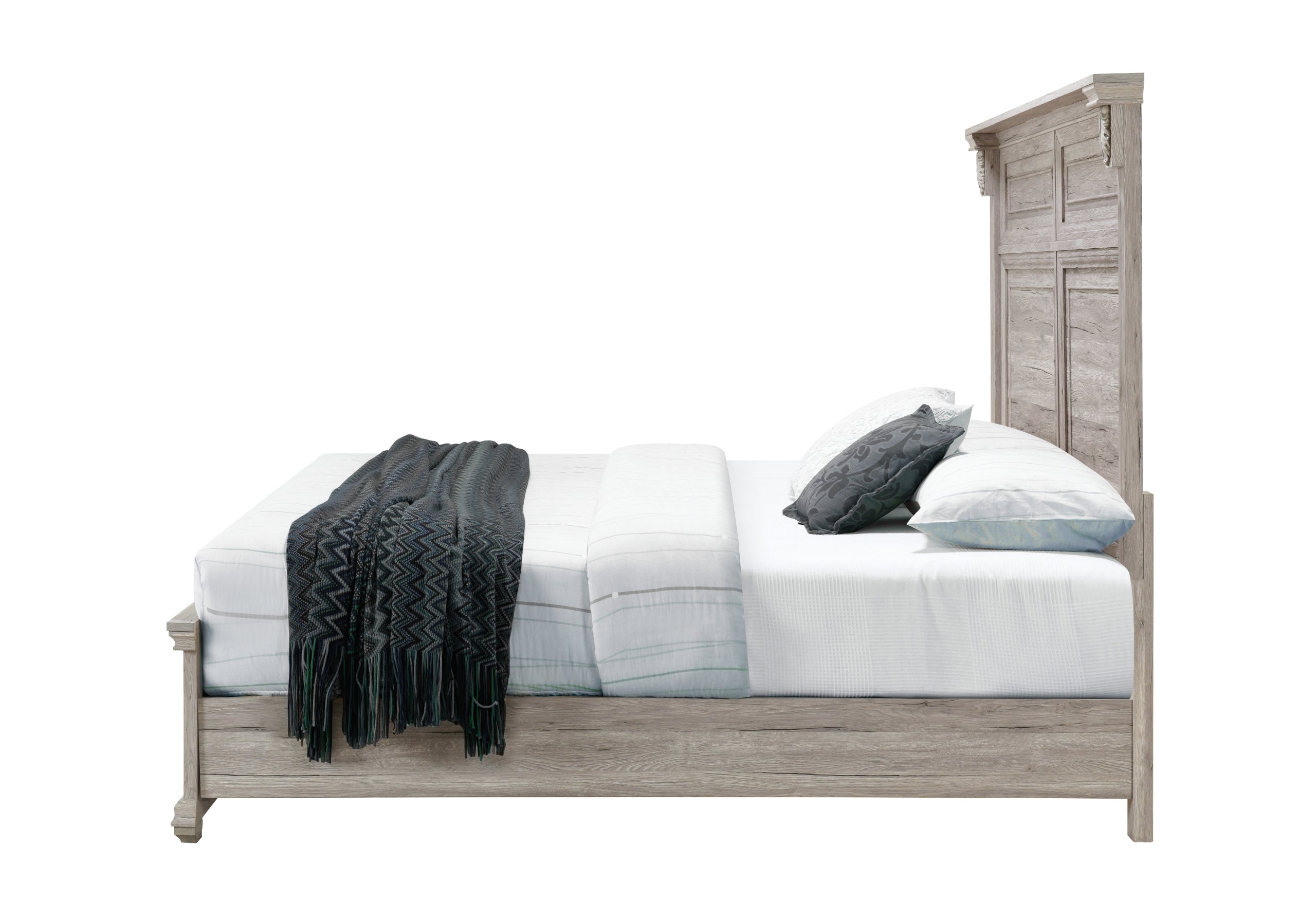 TATUM NATURAL QUEEN BED WITHOUT STORAGE
