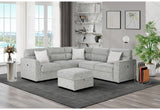 U9401 SECCIONAL DE NÍQUEL CON 3 ALMOHADAS Y OTOMANA