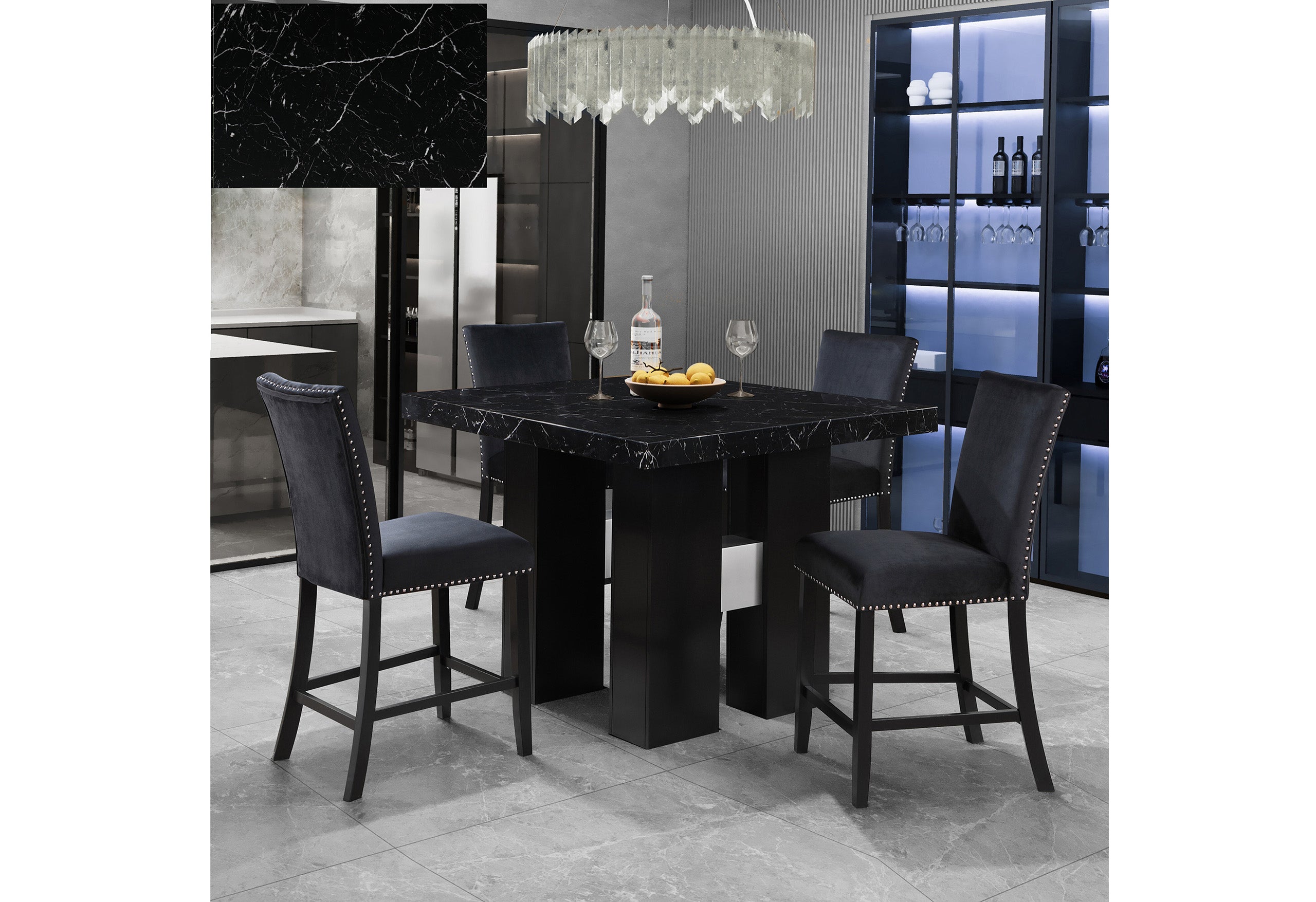 D04 BLACK BAR TABLE + D04BS