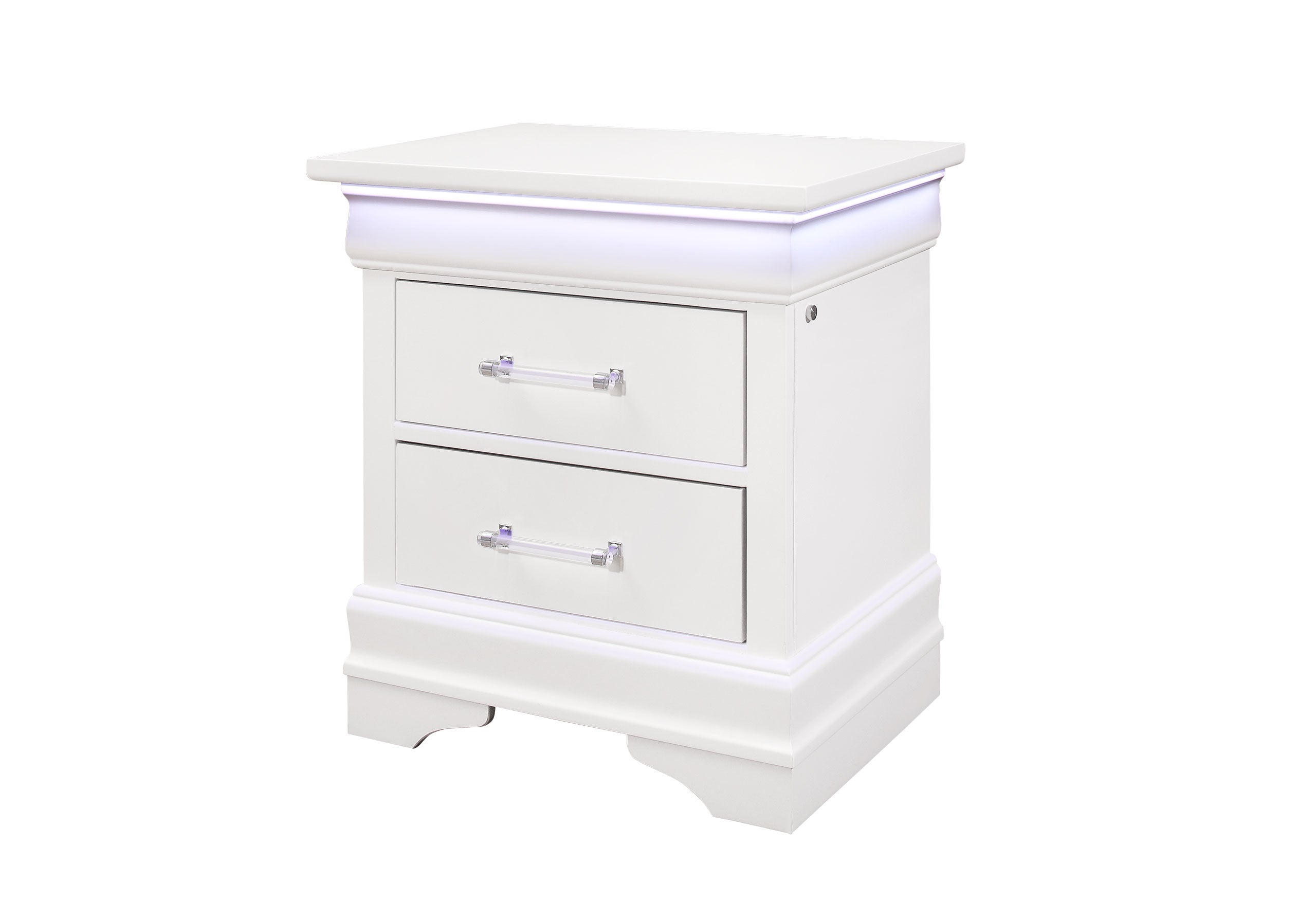 CHARLIE WHITE NIGHTSTAND WITH LED