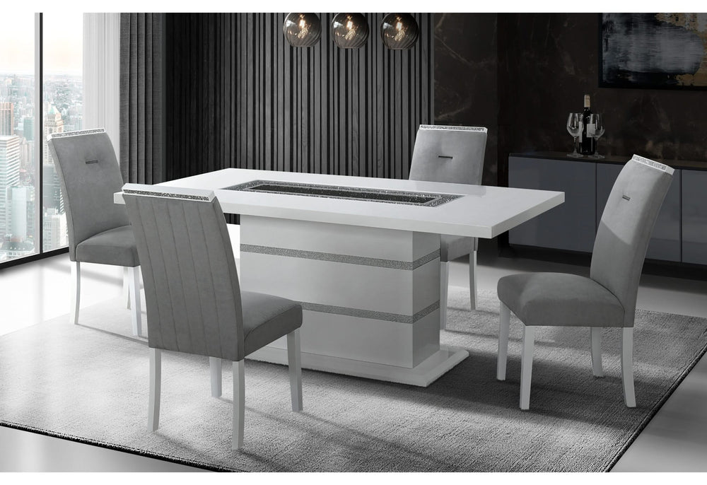 MESA DE COMEDOR BLANCA MONACO + SILLA DE COMEDOR MONACO