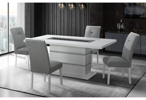 MESA DE COMEDOR BLANCA MONACO + SILLA DE COMEDOR MONACO