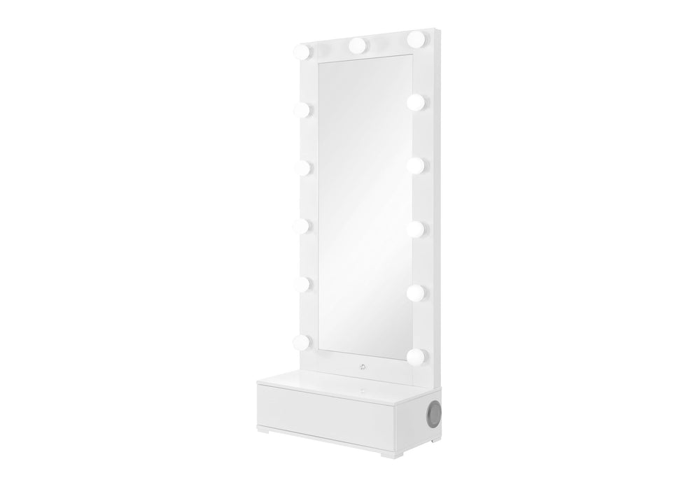 ELLA WHITE NARROW TALL MIRROR WITH LED