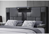 Cama OSCAR KING de 8 plazas, color gris oscuro, sin molduras de madera