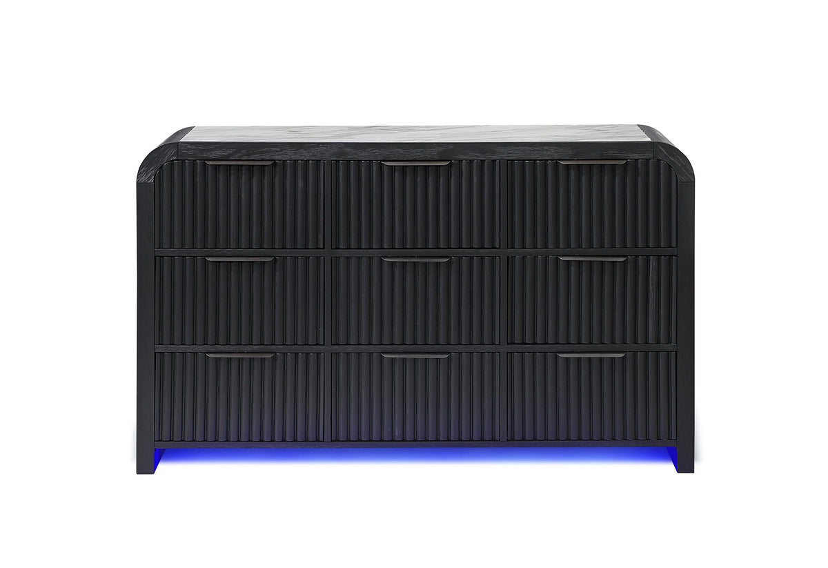 CÓMODA BECKETT BLANCA/NEGRA CON LED