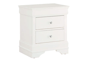 POMPEI METALLIC WHITE NIGHTSTAND