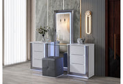 YLIME SMOOTH WHITE FLOOR MIRROR WITH LED