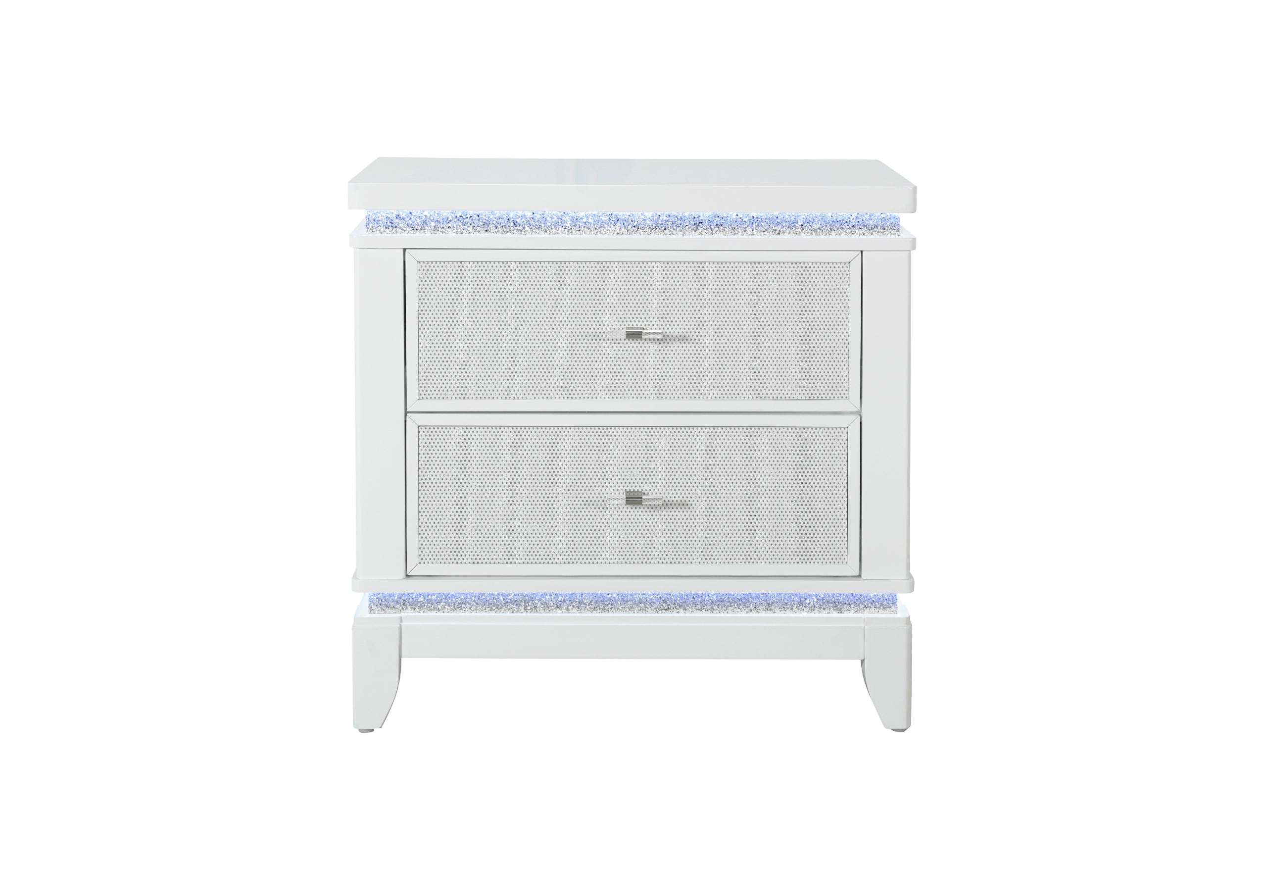 ALINA WHITE NIGHTSTAND WITH LED AND USB