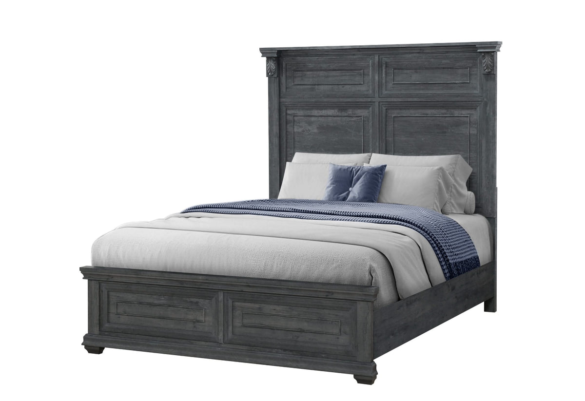 TATUM GREY QUEEN BED WITHOUT STORAGE