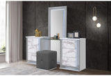YLIME WHITE MARBLE FLOOR MIRROR WITH LED
