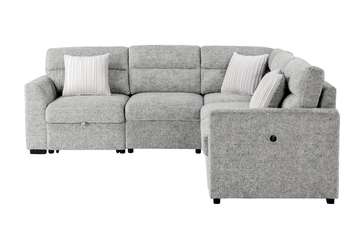 U9401 NICKEL SECTIONAL WITH 3 PILLOWS