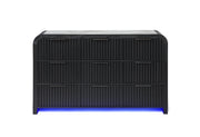BECKETT WHT/BLK DRESSER W/ LED