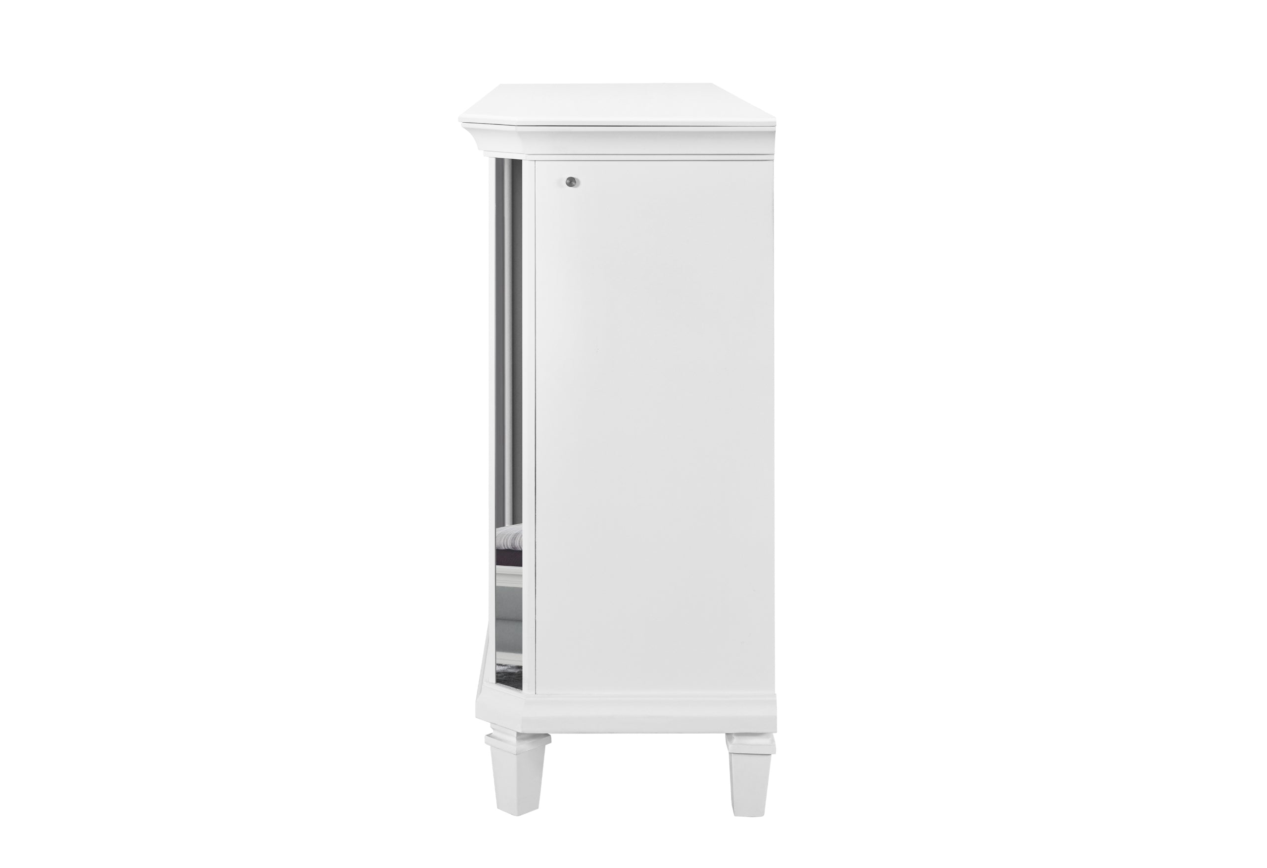 MARCO METALLIC WHITE DRESSER WITH LED 3D MIRROR