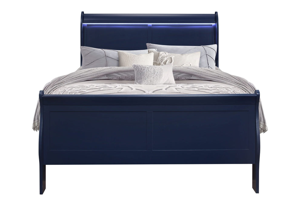 CAMA COMPLETA CHARLIE BLUE CON LED