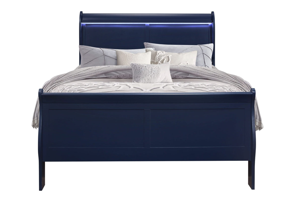 CAMA COMPLETA CHARLIE BLUE CON LED