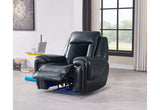 U0700 BLANCHE BLACK/VELVET POWER RECLINING SOFA / POWER CONSOLE RECLINING LOVESEAT/ POWER RECLINER WITH LED