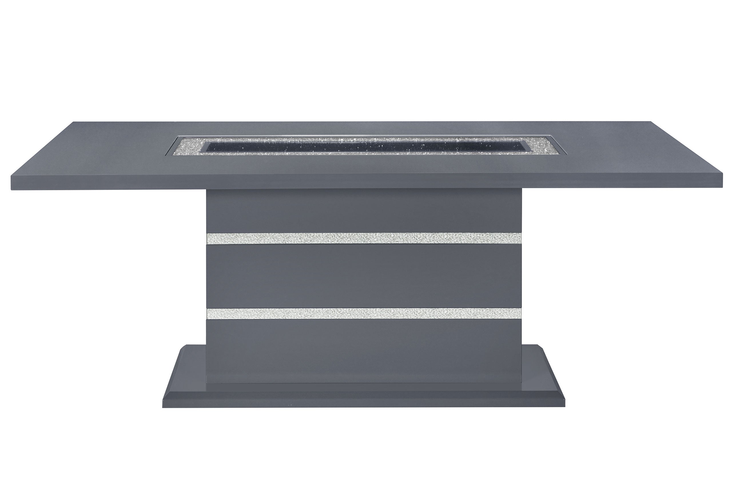 MONACO DARK GREY DINING TABLE AND 4 MONACO DARK GREY DINING CHAIRS