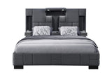 Cama OSCAR KING de 8 plazas, color gris oscuro, sin molduras de madera