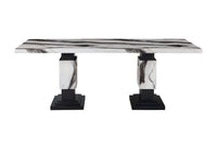 D12 DINING TABLE WHITE/BLACK TOP