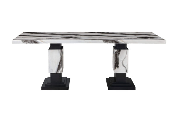 MESA DE COMEDOR D12 TAPA BLANCA/NEGRA