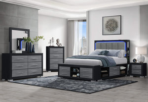 MADISON/EMMA BLACK/GREY KING BED GROUP