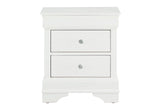 POMPEI METALLIC WHITE NIGHTSTAND
