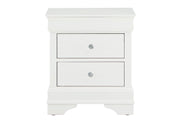 POMPEI METALLIC WHITE NIGHTSTAND