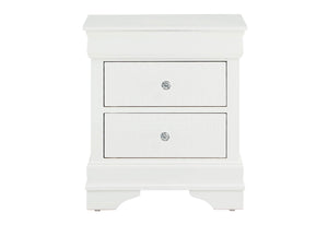 POMPEI METALLIC WHITE NIGHTSTAND