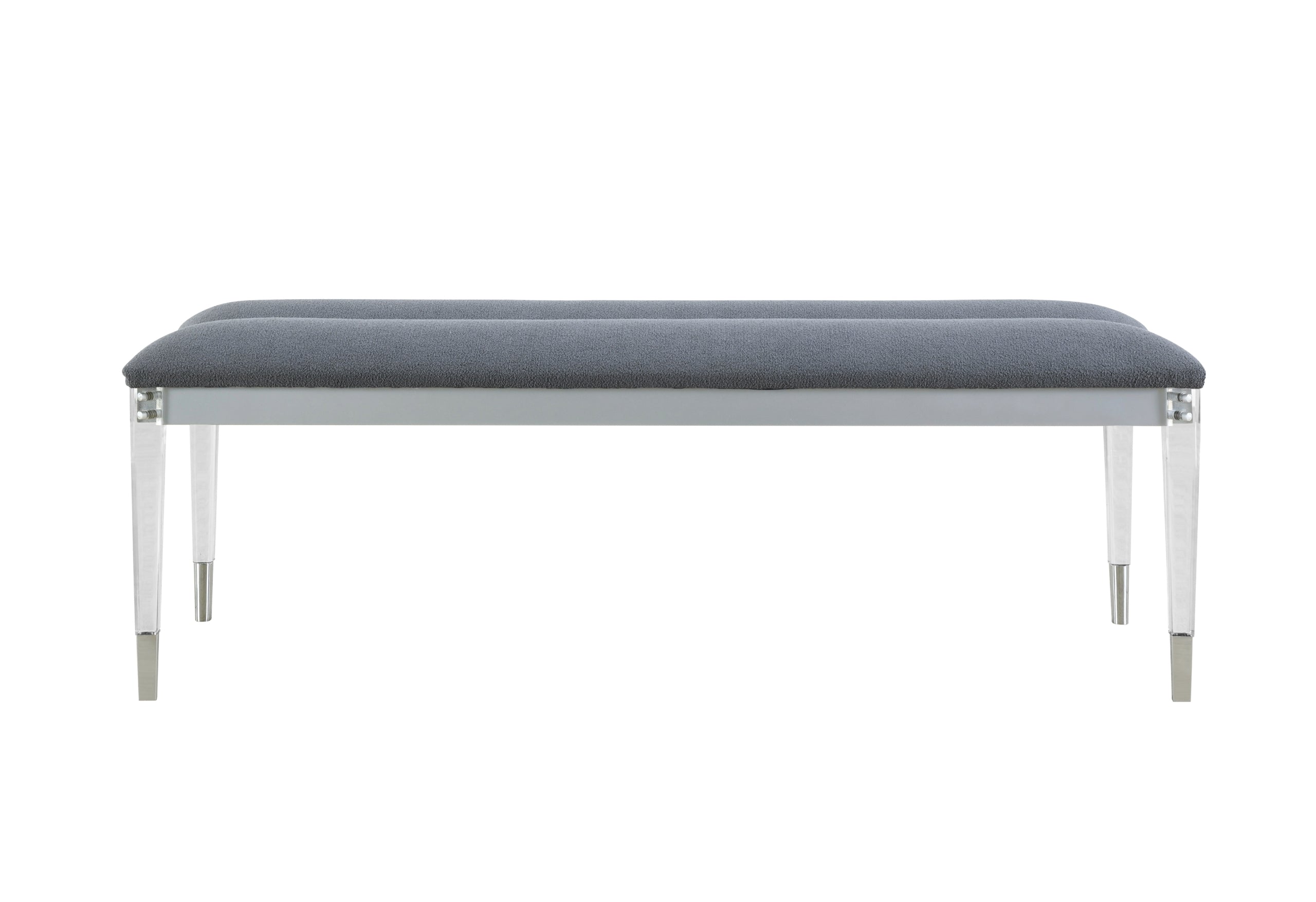LANDO SILVER BENCH WITH ACRYLIC LEGS