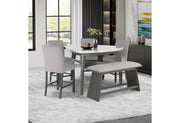 D8192 TRIANGLE BAR TABLE + 4 BAR STOOLS + BENCH