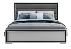AMELIA GREY/BLACK FULL BED, DRESSER, MIRROR AND NIGHTSTAND