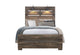 CAMA COMPLETA LINWOOD DE ROBLE OSCURO CON LÁMPARAS