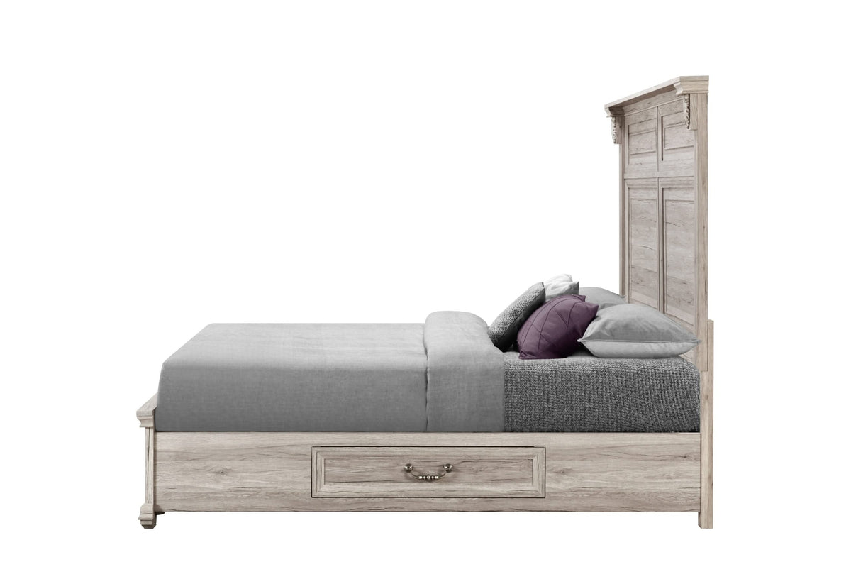 CAMA TATUM NATURAL KING CON ALMACENAMIENTO