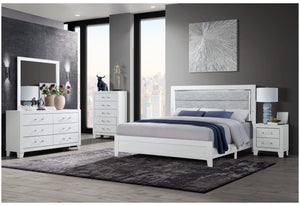 LUCCIA WHITE QUEEN BED GROUP WITH LED
