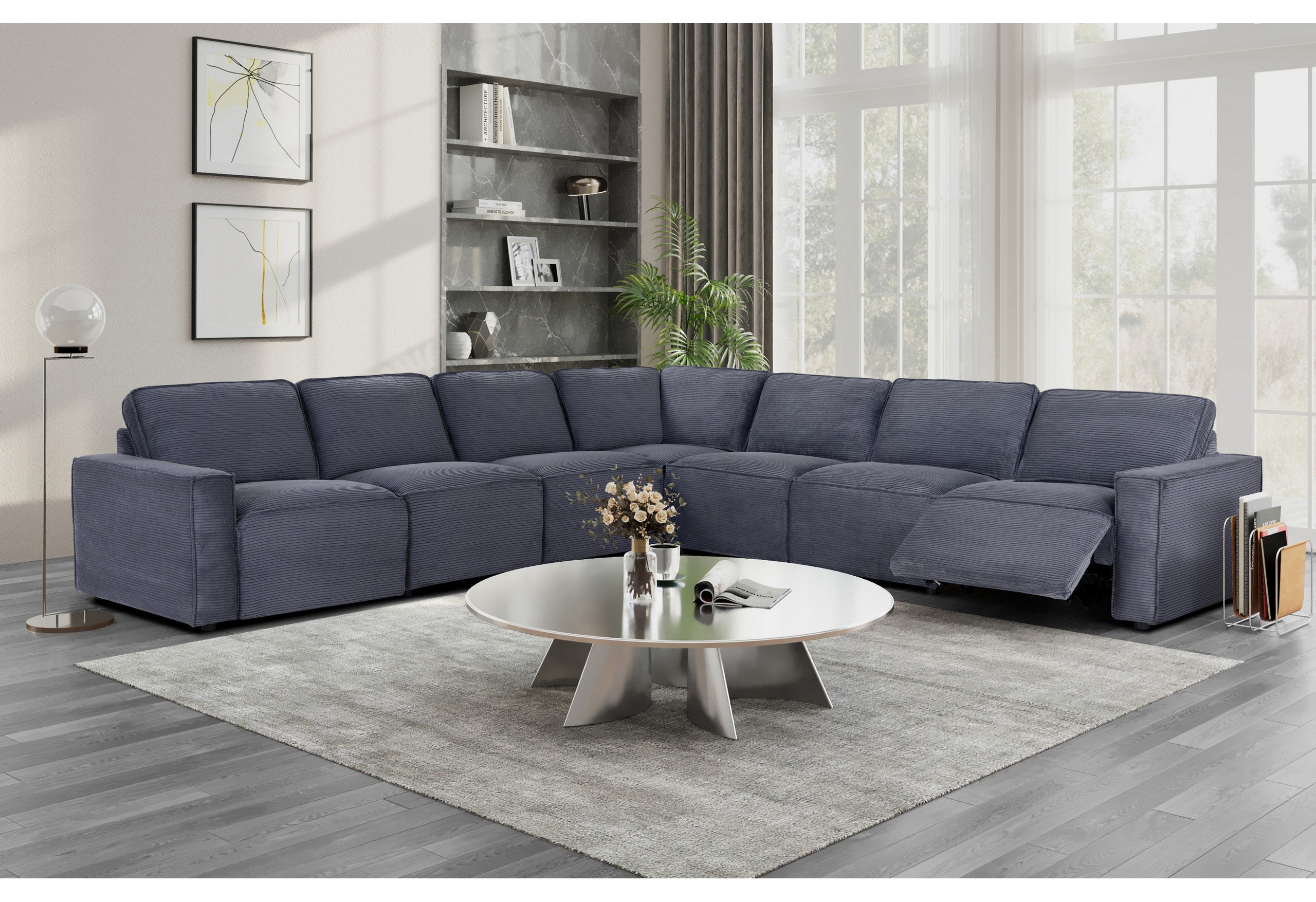 U8177 CHARCOAL PWR SECTIONAL(LARGE SECTIONAL)