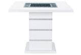 MESA DE BAR BLANCA MONACO + CONJUNTO DE 4 SILLAS MONACO