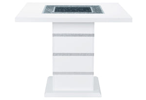 MESA DE BAR BLANCA MONACO + CONJUNTO DE 4 SILLAS MONACO