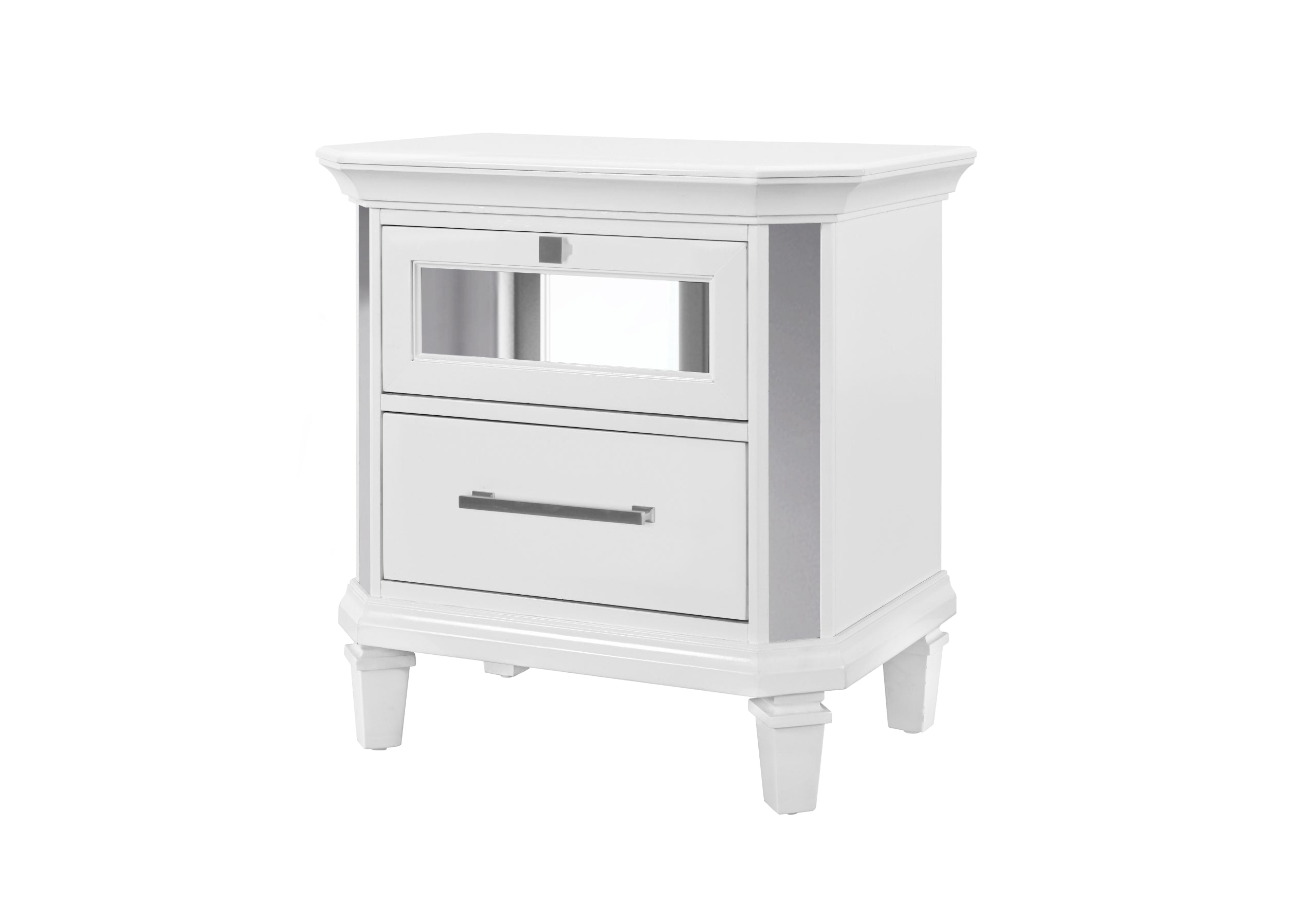 MARCO METALLIC WHITE NIGHTSTAND