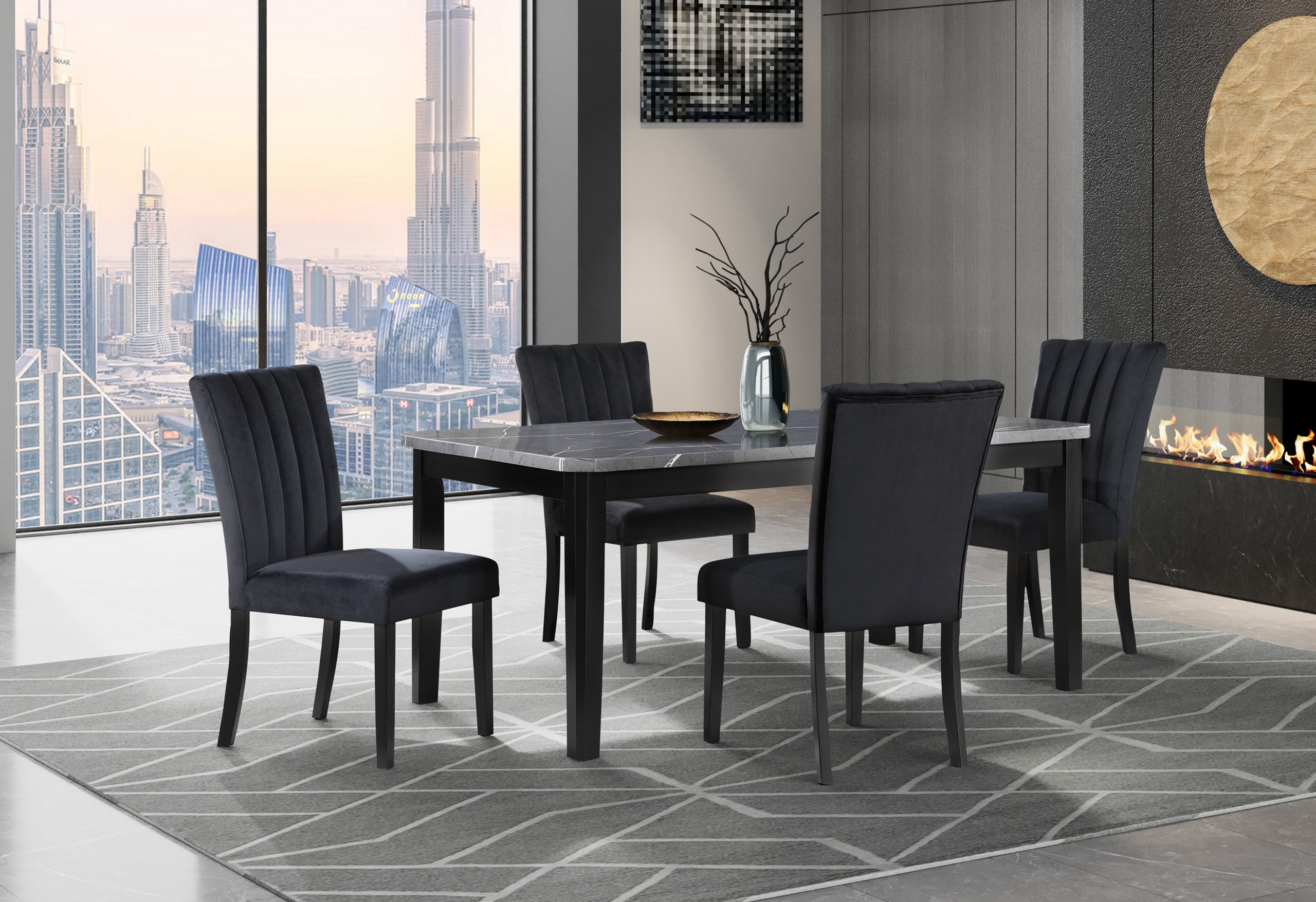 D8685 DINING TABLE + D8685DC BLACK